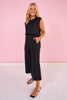 SSYS Flat Front Air Wide Leg Cropped Pants In Black *FINAL SALE*