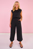 SSYS Flat Front Air Wide Leg Cropped Pants In Black *FINAL SALE*