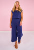 SSYS Flat Front Air Wide Leg Cropped Pants In Navy *FINAL SALE*