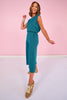 SSYS Flat Front Air Wide Leg Cropped Pants In Teal *FINAL SALE*