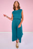 SSYS Flat Front Air Wide Leg Cropped Pants In Teal *FINAL SALE*