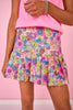 SSYS Scuba Drop Waist Pleated Skort In Full Bloom
