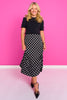 SSYS Jovie Polka Dot Midi Skirt In Black