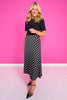 SSYS Jovie Polka Dot Midi Skirt In Black