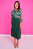 SSYS Jules Pencil Midi Skirt In Hunter