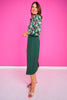 SSYS Jules Pencil Midi Skirt In Hunter