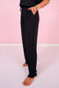SSYS Brielle Ruffle Pajama Pants In Black