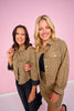 SSYS Signature Taupe Animal Print Denim Cropped Shacket
