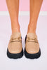 Taupe Horsebit Chunky Platform Loafer Mule