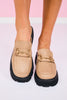 Taupe Horsebit Chunky Platform Loafer Mule