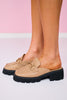 Taupe Horsebit Chunky Platform Loafer Mule