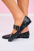 Shu Shop Black Studded Buckle Flats