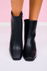 Black Side Zipper Ankle Booties