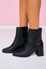 Black Side Zipper Ankle Booties
