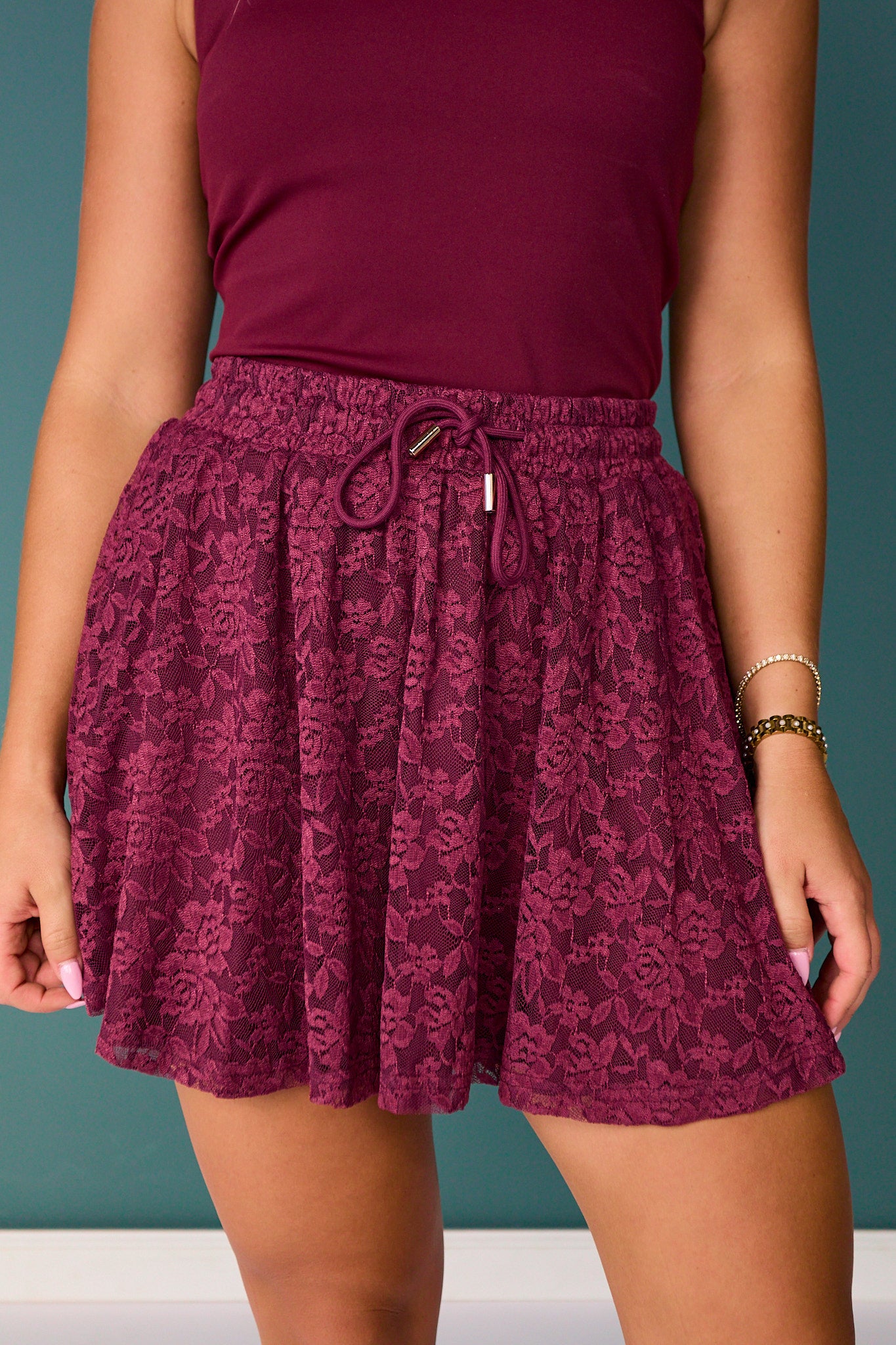 SSYS Ballet Lace Skort In Plum