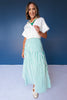SSYS Rosalie Drop Waist Maxi Skirt in Hunter and White Stripe