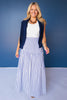 SSYS Rosalie Drop Waist Maxi Skirt in Navy and White Stripe