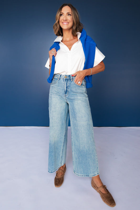 SSYS Cropped Victoria Slim Wide Leg Jean