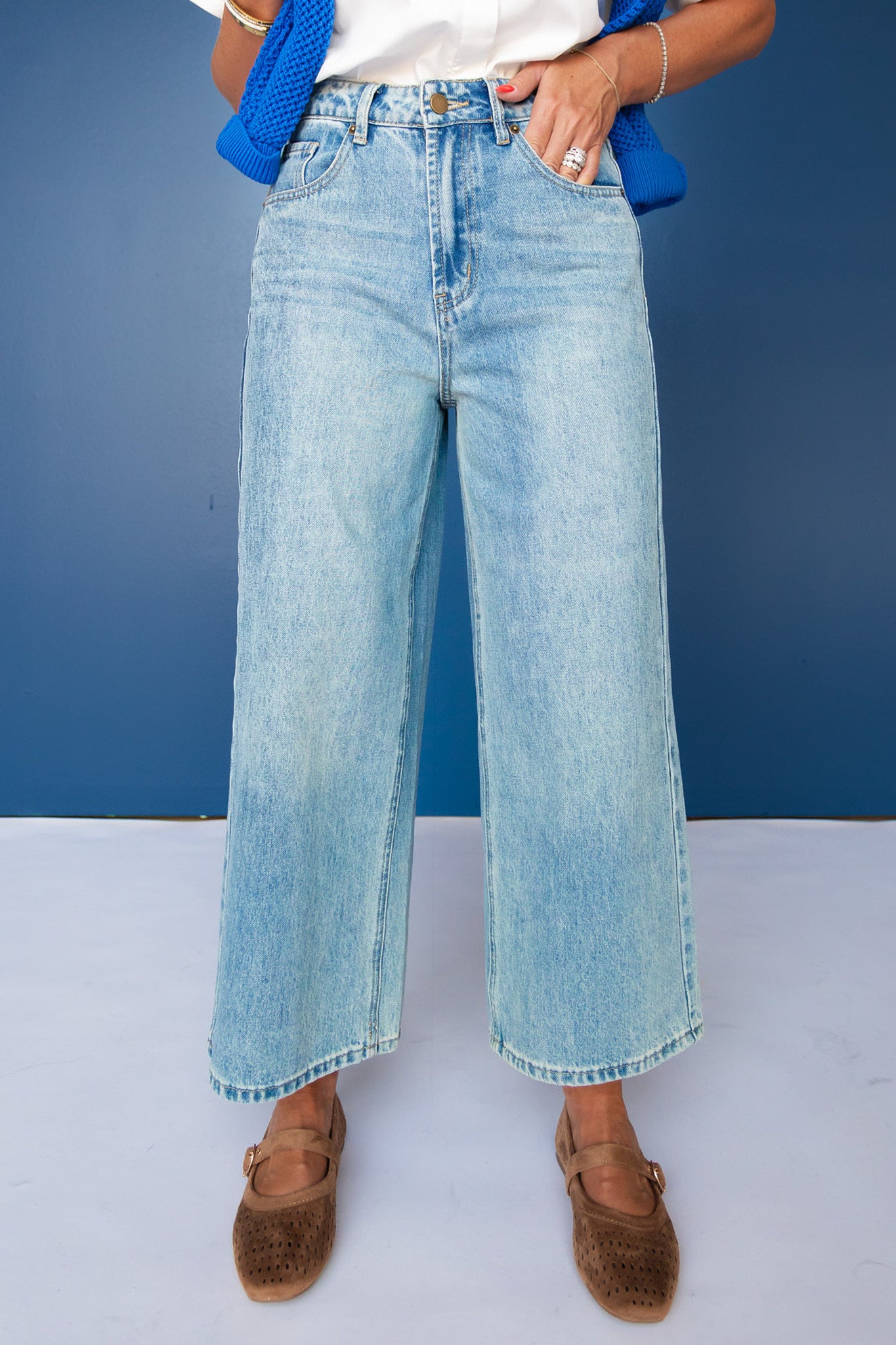 SSYS Cropped Victoria Slim Wide Leg Jean