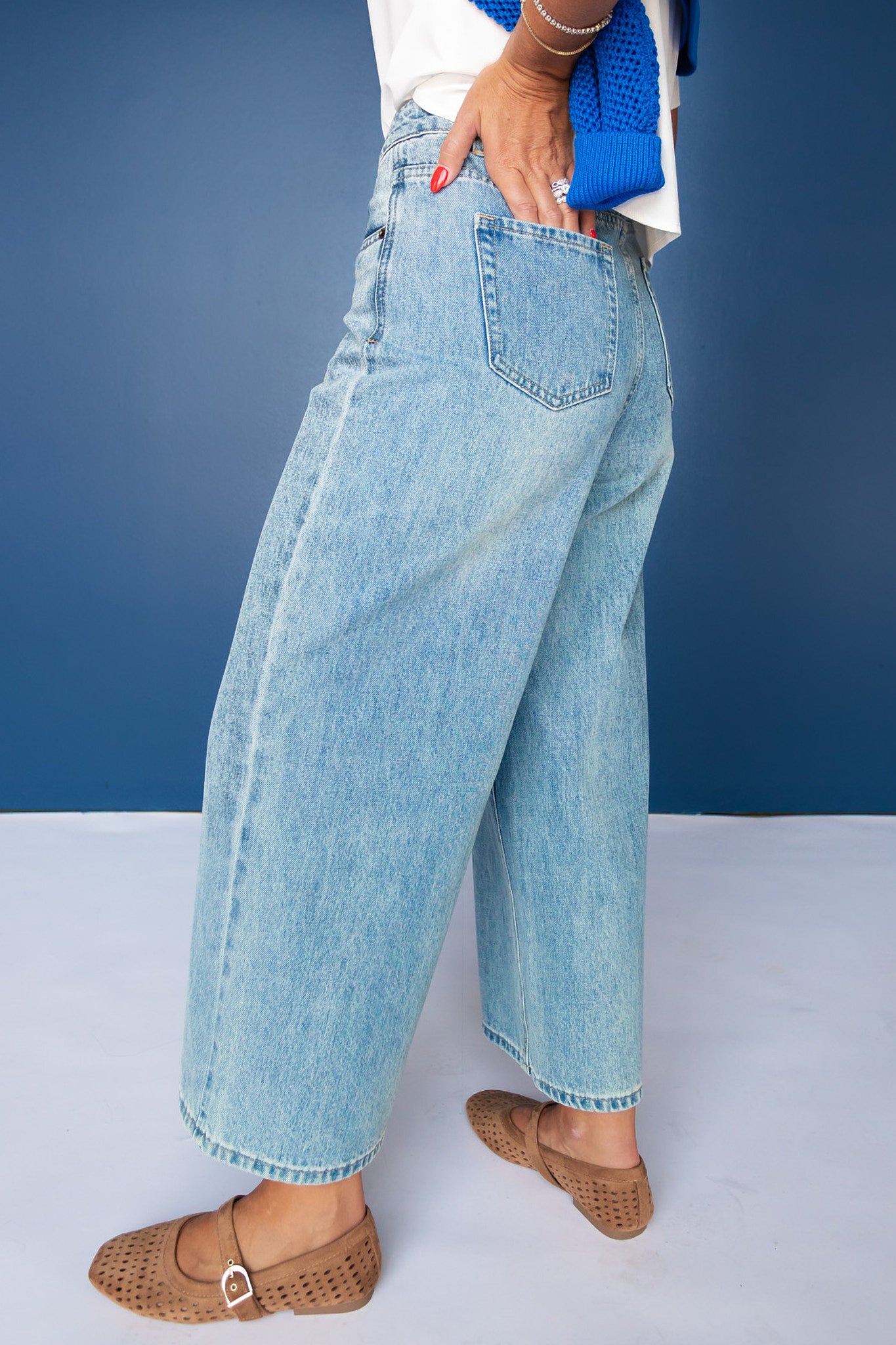 SSYS Cropped Victoria Slim Wide Leg Jean