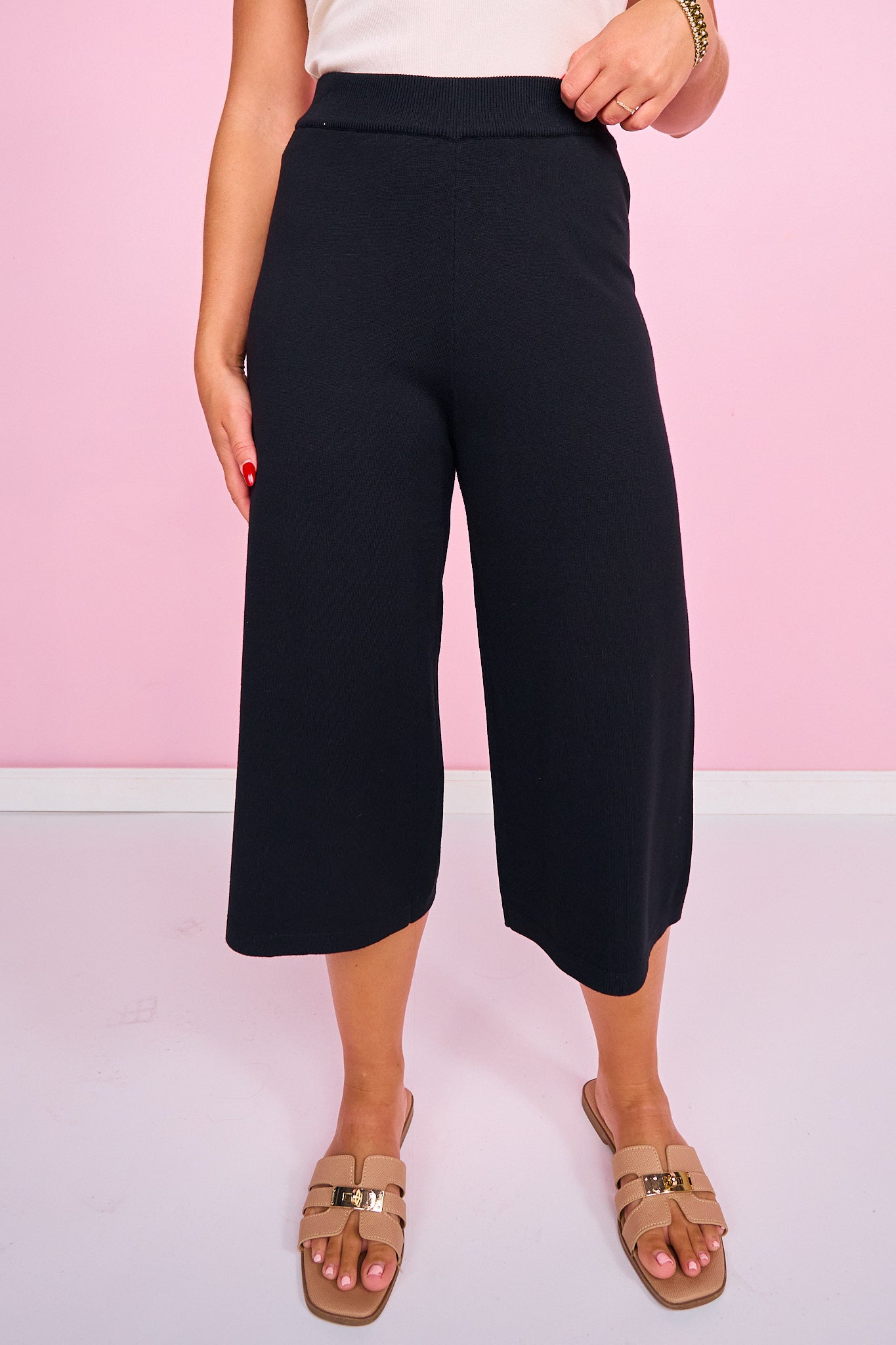 SSYS Hartley Wide Leg Knit Pants In Black