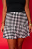SSYS Pickleball Drop Waist Pleated Skort In Black and White Houndstooth