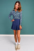 SSYS Pickleball Drop Waist Pleated Skort In Navy