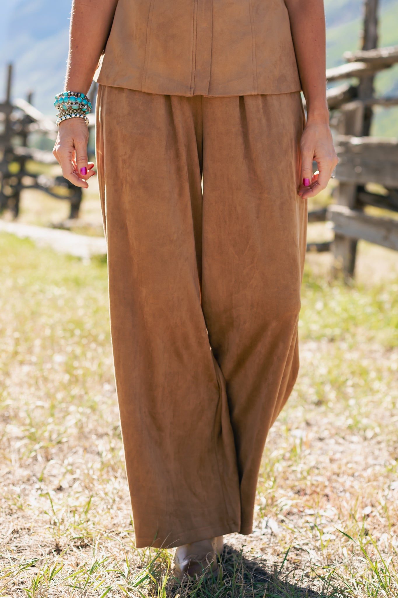 SSYS Jules Suede Trouser Pants In Tan