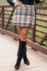 SSYS Rosa Plaid Tweed Wrap Skirt In Brown