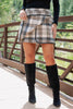 SSYS Rosa Plaid Tweed Wrap Skirt In Brown