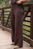 *PRE-AUTH ETA SEPT* SSYS Mirabel Wide Leg Full Length Knit Pants In Chocolate