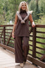 *PRE-AUTH ETA SEPT* SSYS Mirabel Wide Leg Full Length Knit Pants In Chocolate