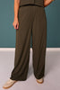 SSYS Wide Leg Active Pants In Dark Olive