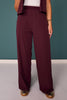 SSYS Wide Leg Active Pants In Deep Maroon