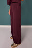 SSYS Wide Leg Active Pants In Deep Maroon