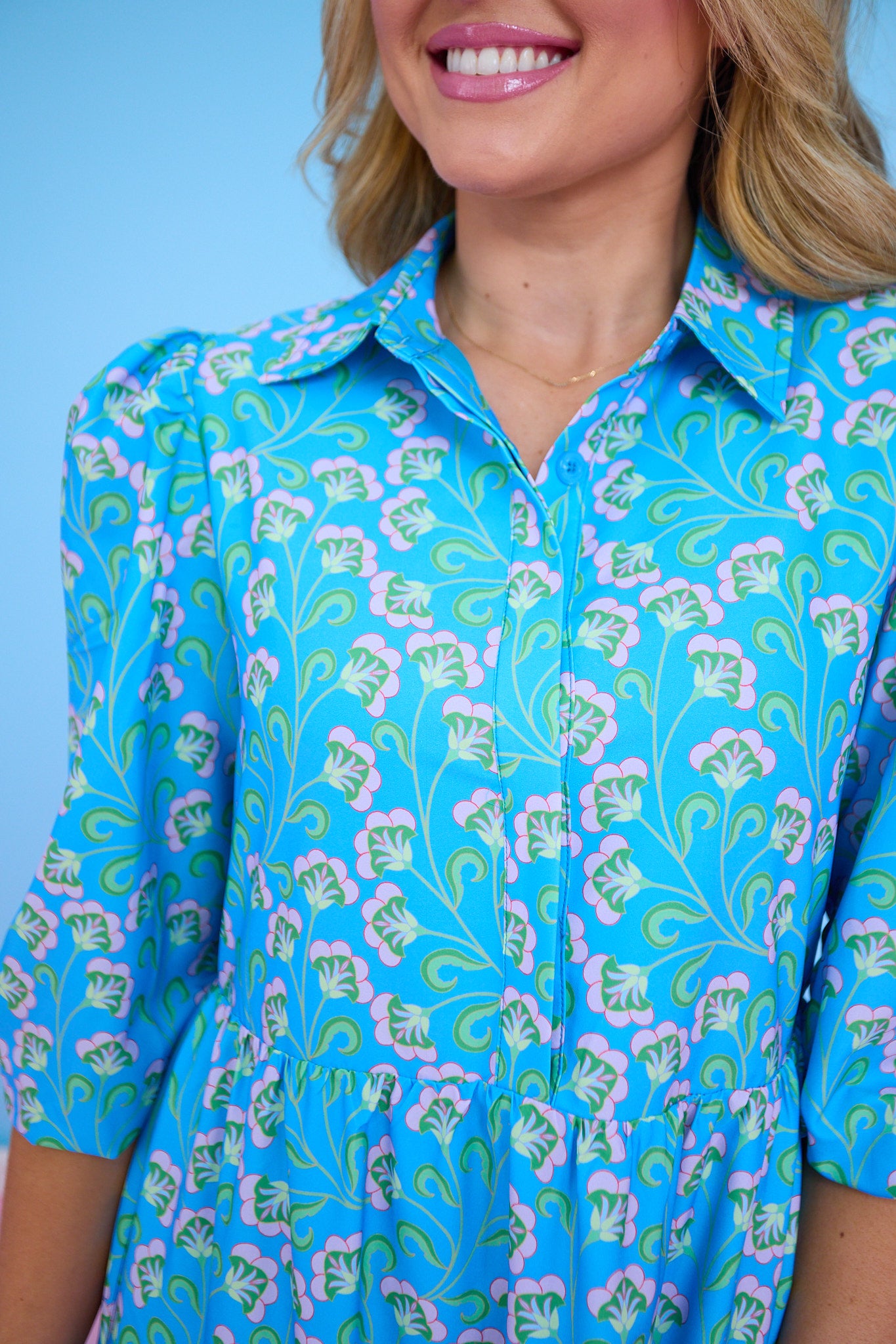 SSYS Emery Maxi Dress In Blue Garden Vines