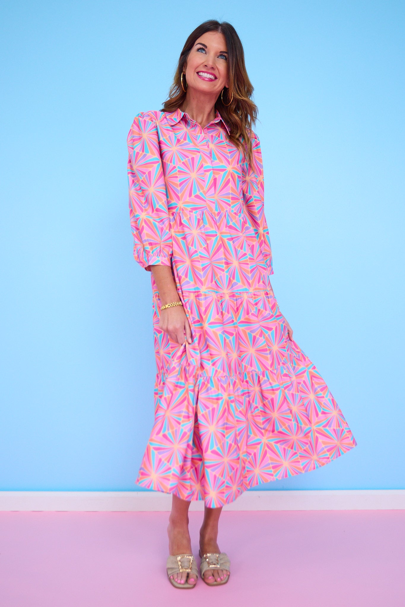 SSYS Emery Maxi Dress In Magenta Kaleido