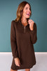 SSYS Long Sleeve Everyday Dress In Dark Chocolate Animal *FINAL SALE*