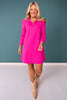 SSYS Long Sleeve Everyday Dress In Dark Pink Animal *FINAL SALE*