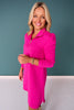 SSYS Long Sleeve Everyday Dress In Dark Pink Animal *FINAL SALE*