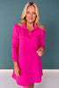 SSYS Long Sleeve Everyday Dress In Dark Pink Animal *FINAL SALE*
