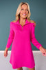 SSYS Long Sleeve Everyday Dress In Dark Pink Animal *FINAL SALE*