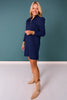 SSYS Long Sleeve Everyday Dress In Navy Animal *FINAL SALE*