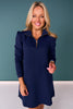 SSYS Long Sleeve Everyday Dress In Navy Animal *FINAL SALE*