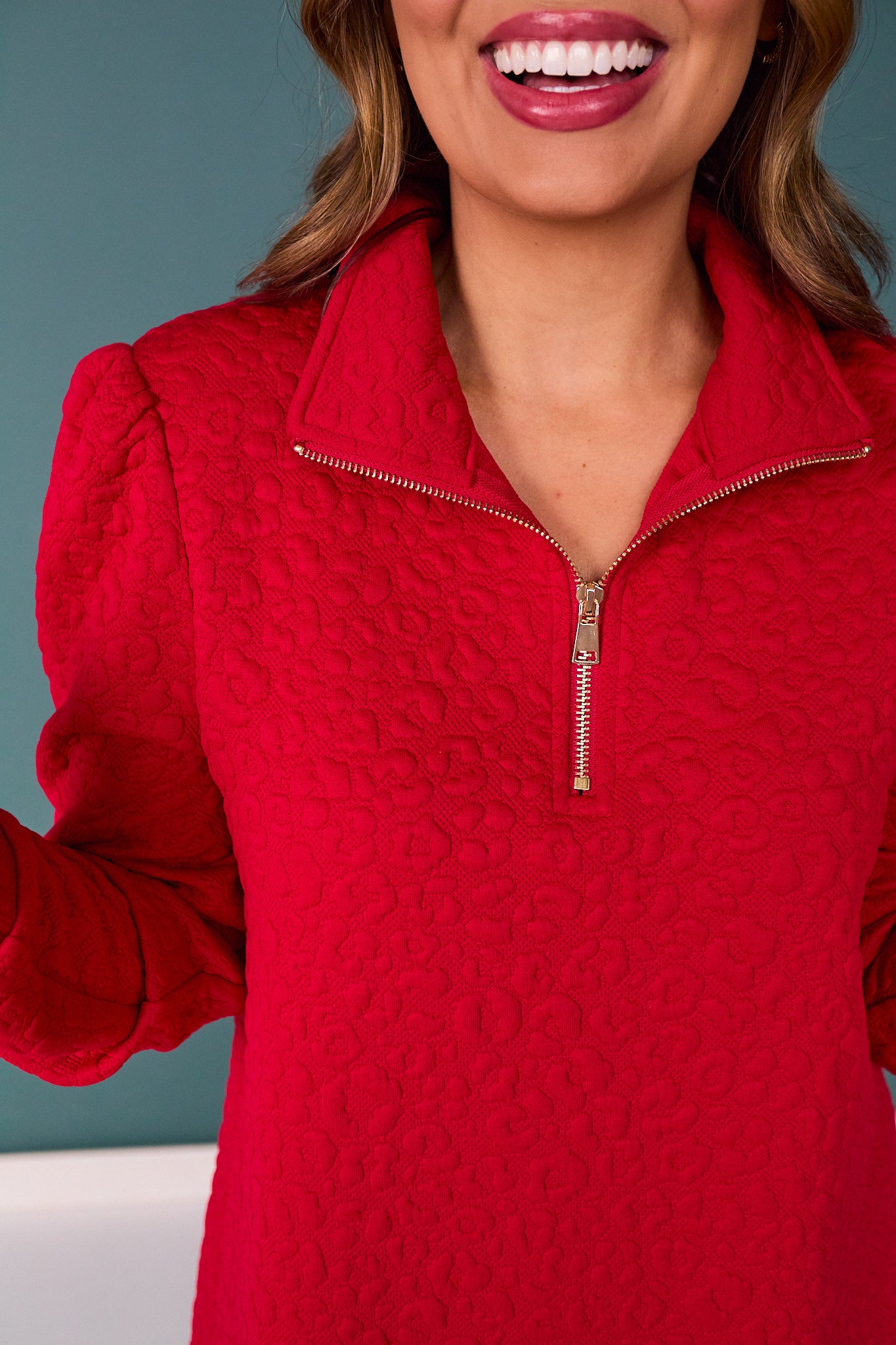 SSYS Long Sleeve Everyday Dress In Red Animal *FINAL SALE*