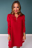 SSYS Long Sleeve Everyday Dress In Red Animal *FINAL SALE*