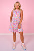 SSYS Augusta Scuba Hot Pink Contrast Zipper Dress In Bold Animal