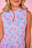 SSYS Augusta Scuba Light Pink Contrast Zipper Dress In Ditsy Floral