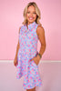 SSYS Augusta Scuba Light Pink Contrast Zipper Dress In Ditsy Floral