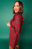 SSYS Finley Ruffle Detail Dress In Red Tartan